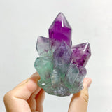 12 Pieces Beautiful Rainbow Fluorite Cluster Carving
