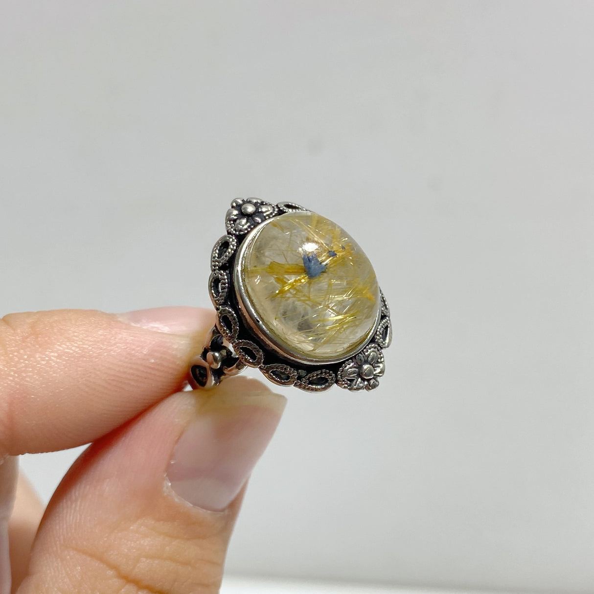 19 Pieces Golden Rutile Quartz Different Styles Ring