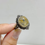 19 Pieces Golden Rutile Quartz Different Styles Ring
