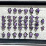 43 Pieces Charoite Different Styles Ring 5 - Wholesale Crystals