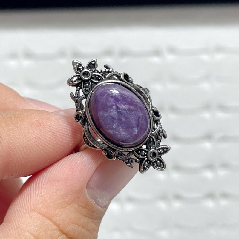 43 Pieces Charoite Different Styles Ring 5 - Wholesale Crystals