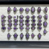 44 Pieces Charoite Different Styles Ring 4 - Wholesale Crystals