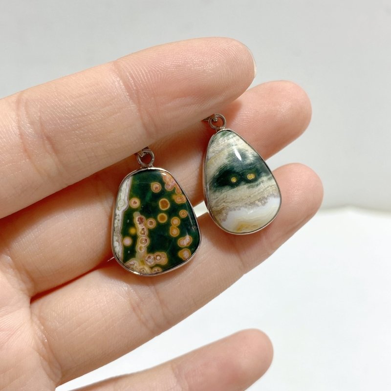 45 Pieces Beautiful 8th Vein Ocean Japser Pendant -Wholesale Crystals