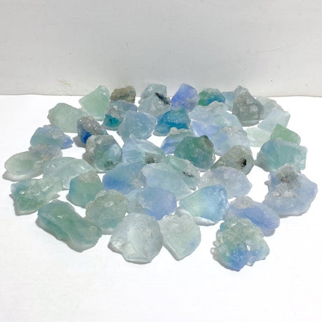 45 Pieces Blue Fluorite Mixed Calcite Raw Stone Specimen - Wholesale Crystals