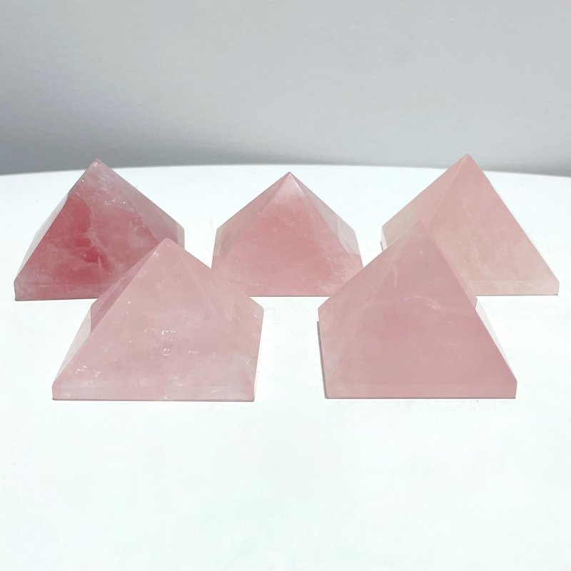 4.5cm(1.7in) Rose Quartz Pyramid Carving Wholesale - Wholesale Crystals