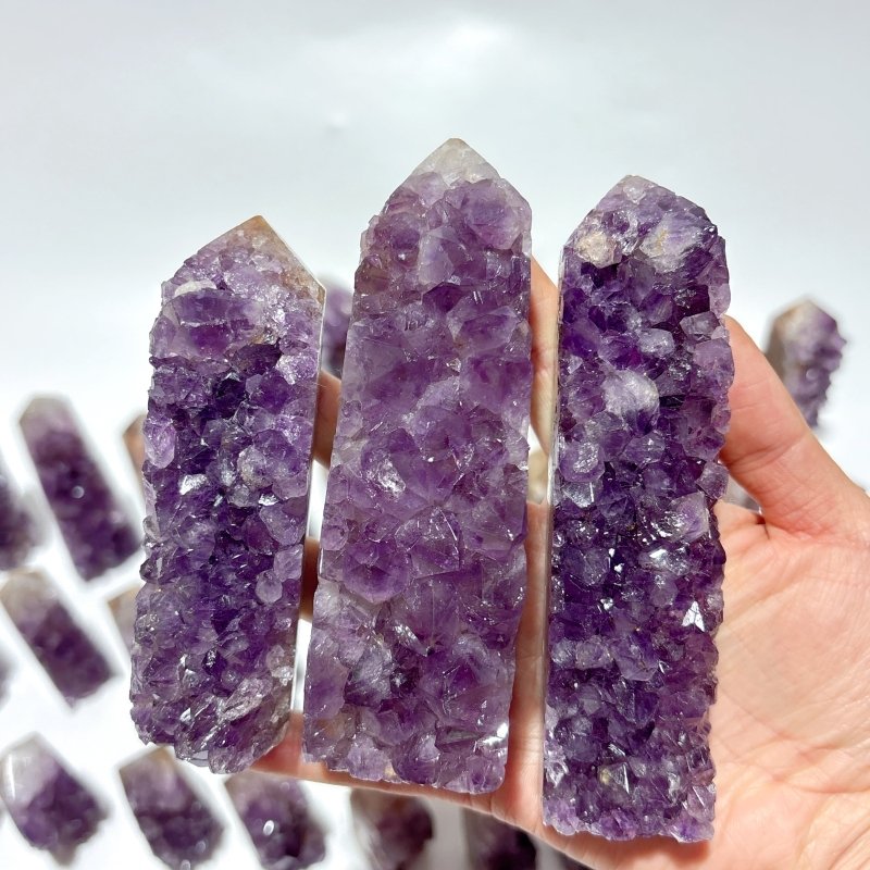 46 Pieces Amethyst Cluster Points -Wholesale Crystals