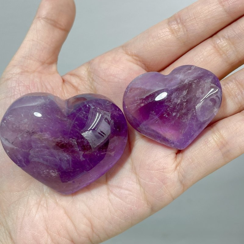 46 Pieces Small Amethyst Heart - Wholesale Crystals