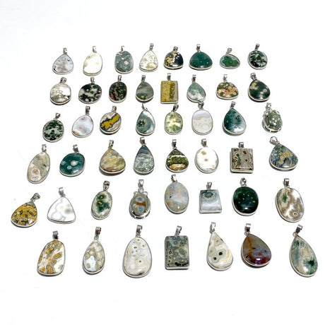 47 Pieces 8th Vein Ocean Japser Pendants - Wholesale Crystals