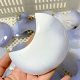 62 Pieces Blue Chalcedony Moon Carving (Sea Freight Only)