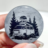 4cm Black Obsidian Forest Landscape Engraved Round Slices DIY Wholesale - Wholesale Crystals