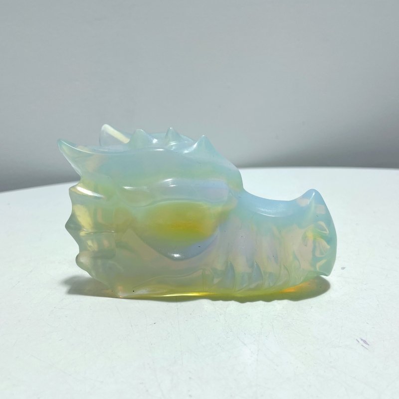 4in White Opalite Dragon Head Carving Wholesale - Wholesale Crystals