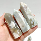 5 - 9CM Green Sakura Flower Agate Tower Point Wholesale - Wholesale Crystals