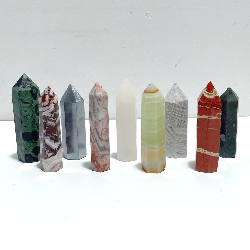 5 - 9CM Mixed Crystal Points Tower Wholesale Mystery Box - Random Gemstone Collection - Wholesale Crystals