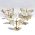 5 Pairs Beautiful Sakura Flower Agate Butterfly Wing Carving With Stand - Wholesale Crystals