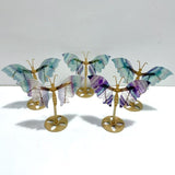 5 Pairs Beautiful Small Fluorite Symmetry Butterfly Wing With Stand - Wholesale Crystals