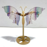 5 Pairs Beautiful Small Fluorite Symmetry Butterfly Wing With Stand - Wholesale Crystals