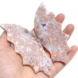 5 Pairs Flying Dragon Wing With Stand Chevron Amethyst Pink Agate - Wholesale Crystals