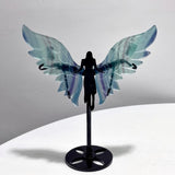 5 Pairs Rainbow Symmetry Fluorite Angel Wing With Stand - Wholesale Crystals