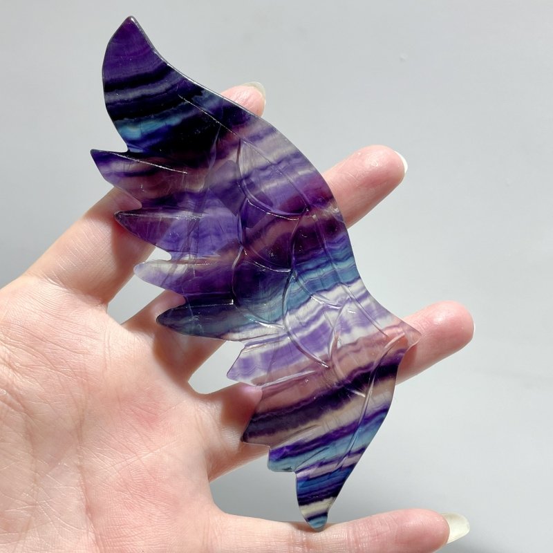 5 Pairs Rainbow Symmetry Fluorite Angel Wing With Stand - Wholesale Crystals