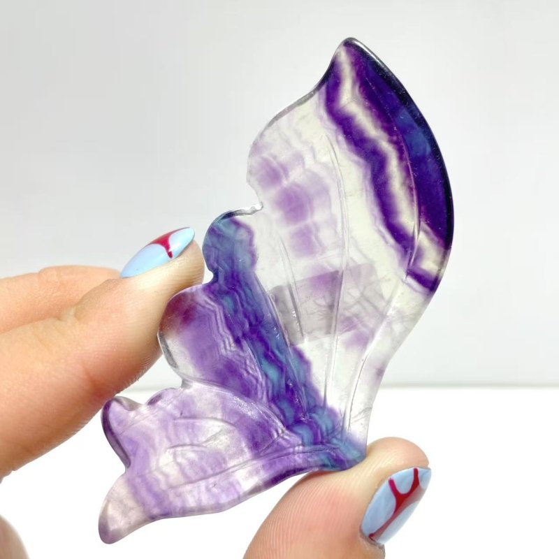 5 Pairs Symmetry Butterfly Wing With Stand Fluorite - Wholesale Crystals