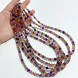 5 Pieces 7mm Super 7 Amethyst Beads 3 - Loop Bracelet/Necklace For DIY - Wholesale Crystals