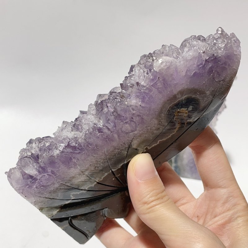 5 Pieces Amethyst Cluster Butterfly Fairy Carving - Wholesale Crystals