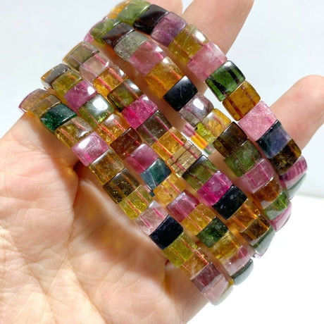 5 Pieces Beautiful Colorful Tourmaline Bracelets - Wholesale Crystals
