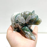 5 Pieces Beautiful Moss Agate Bear Carving - Wholesale Crystals