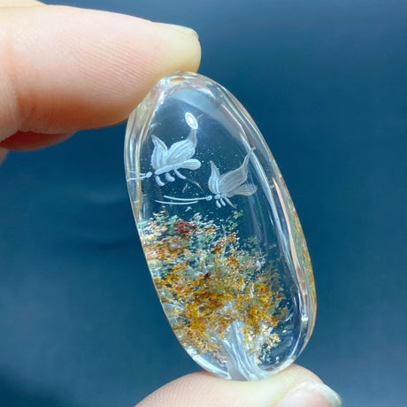 5 Pieces Butterfly Garden Quartz Inner Scene Carving - Wholesale Crystals