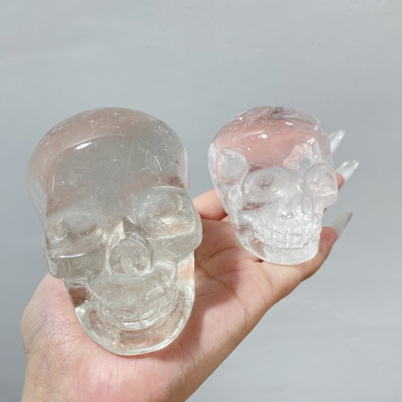 5 Pieces Clear Quartz Skull Carving - Wholesale Crystals