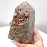 5 Pieces Clear Quartz With Tourmaline Inclusion Polished Tower - Wholesale Crystals