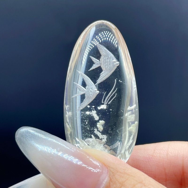 5 Pieces Fish The Underwater World Garden Quartz Inner Scene Carving - Wholesale Crystals