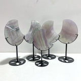 5 Pieces Fluorite Moon Carving With Stand - Wholesale Crystals