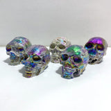 5 Pieces Geode Aura Sphalerite Skull Carving -Wholesale Crystals