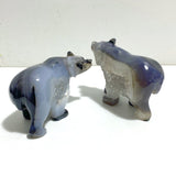 5 Pieces Geode Druzy Agate Bear Carving - Wholesale Crystals