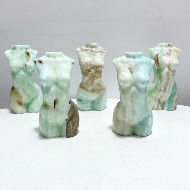 5 Pieces Green Calcite Goddess Carving - Wholesale Crystals