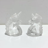 5 Pieces High Quality Clear Quartz Unicorn Carving - Wholesale Crystals