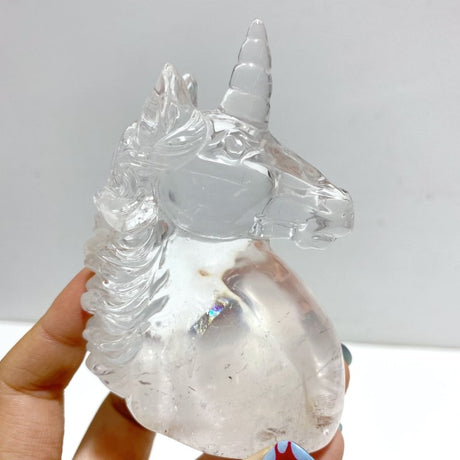 5 Pieces High Quality Clear Quartz Unicorn Carving - Wholesale Crystals