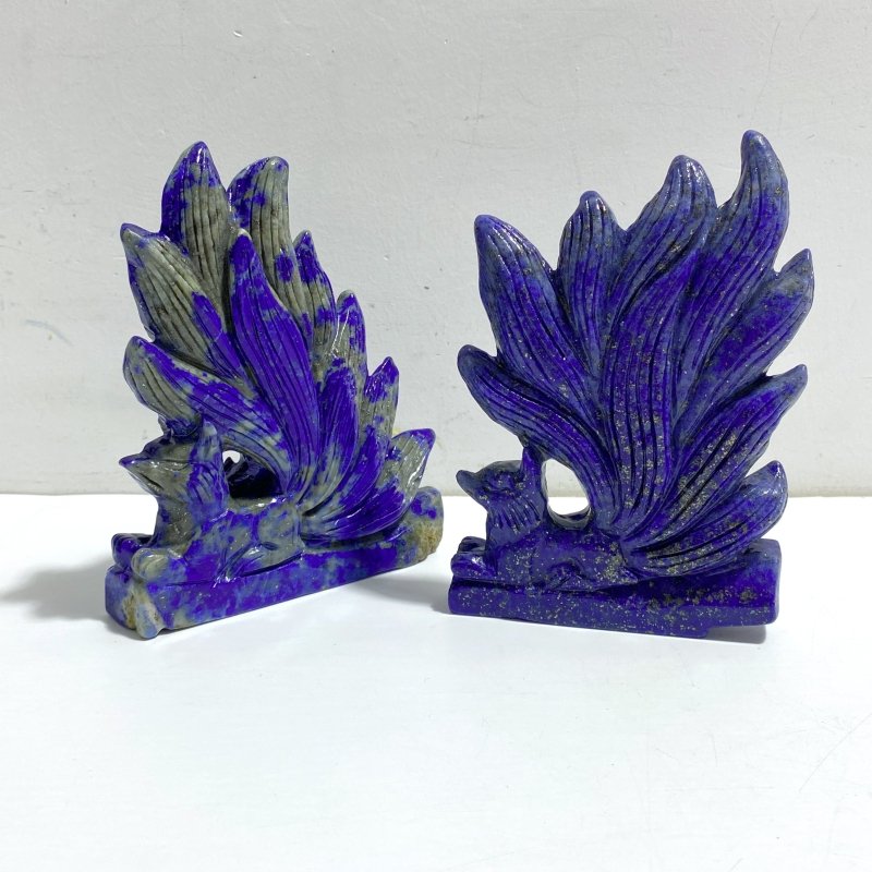 5 Pieces Lapis Lazuli Nine - tailed Fox Carving - Wholesale Crystals