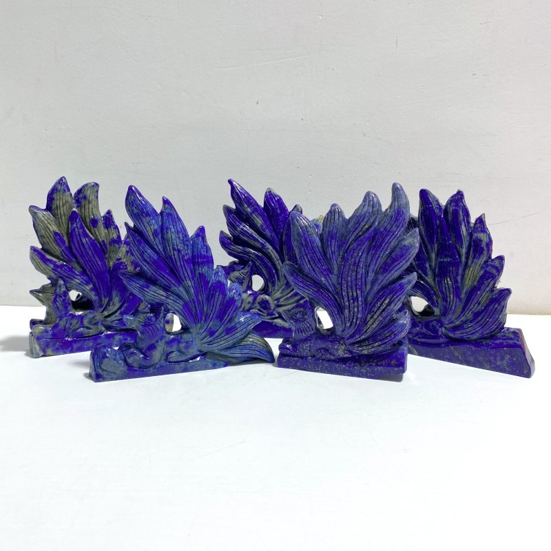 5 Pieces Lapis Lazuli Nine - tailed Fox Carving - Wholesale Crystals