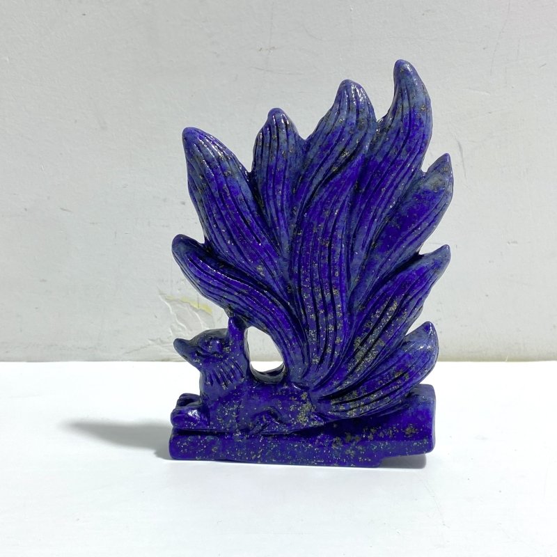5 Pieces Lapis Lazuli Nine - tailed Fox Carving - Wholesale Crystals