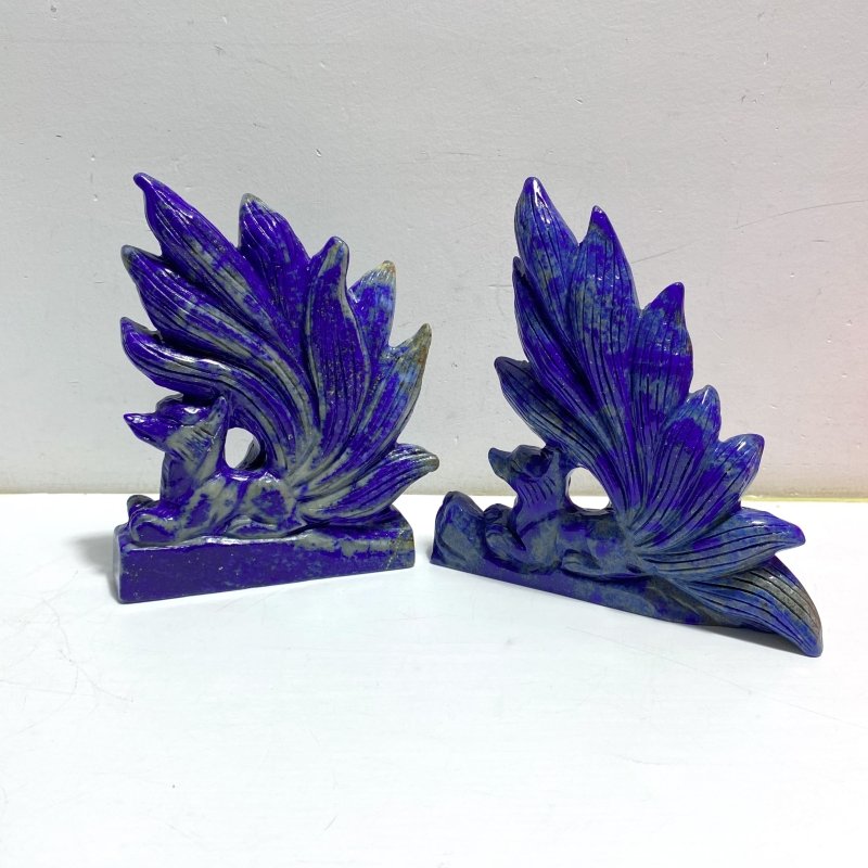 5 Pieces Lapis Lazuli Nine - tailed Fox Carving - Wholesale Crystals