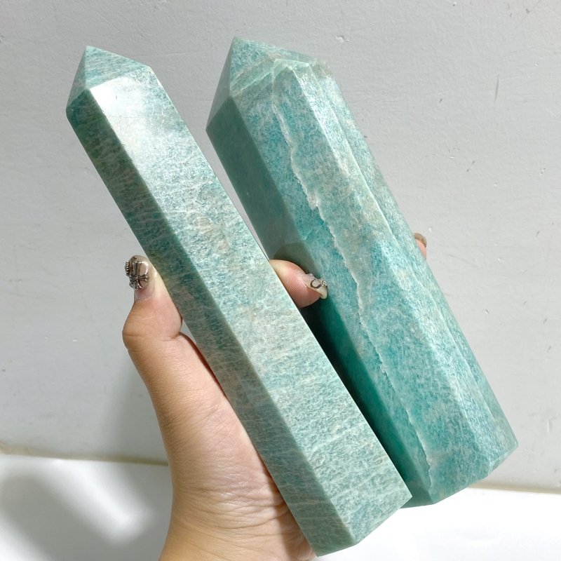 5 Pieces Large Amazonite Tower Points -Wholesale Crystals