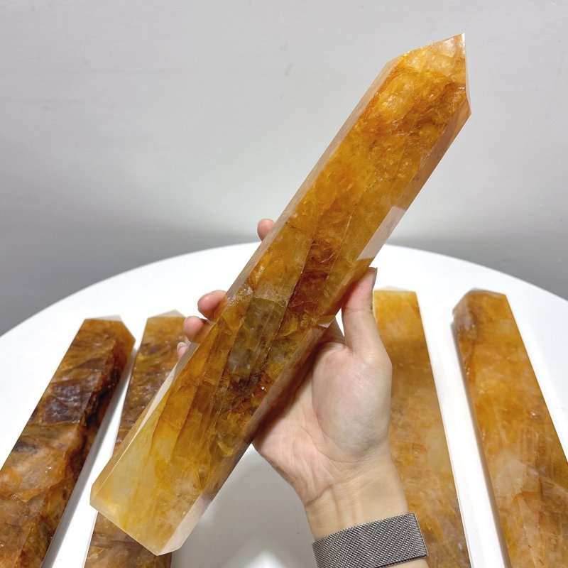 5 Pieces Large Beautiful Fire Quartz High Quality Tower - Wholesale Crystals