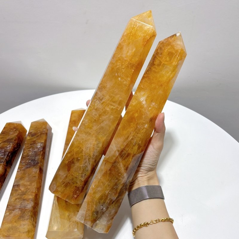 5 Pieces Large Beautiful Fire Quartz High Quality Tower - Wholesale Crystals