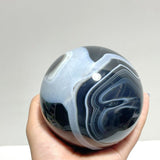 5 Pieces Large Black Agate Mixed Quartz Spheres - Wholesale Crystals