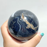 5 Pieces Large Black Agate Mixed Quartz Spheres - Wholesale Crystals