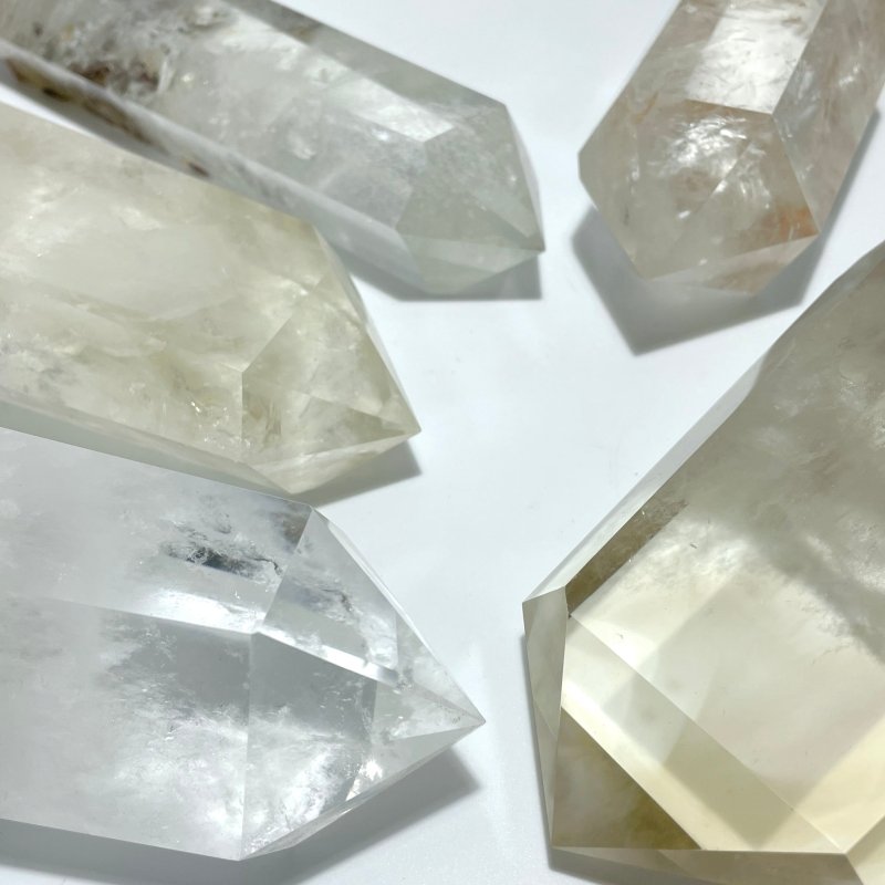 5 Pieces Large Clear Quartz Tower Raw Bottom - Wholesale Crystals