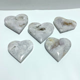 5 Pieces Large Geode Agate Heart - Wholesale Crystals