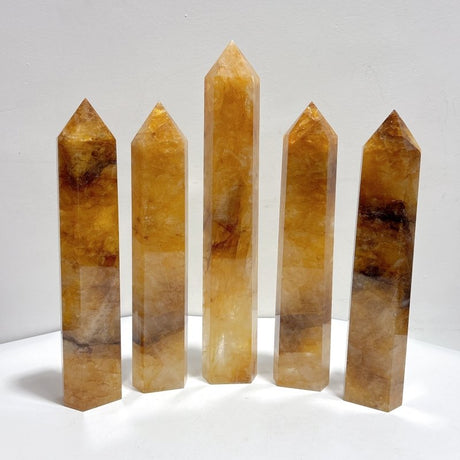 5 Pieces Large Golden Hematoid Tower - Wholesale Crystals